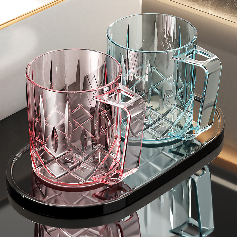 Mouthwash Cup, Simple Toothbrushing Cup, Creative Transparent Personalized Couple Tooth Cup, Household Thickeneded Plastic Toothbrush Cup