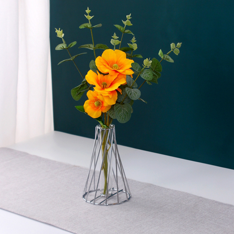 Creative Advanced Wrought Iron Slash Vase Ornaments Hydroponic Vase Flower Decorative Bottle