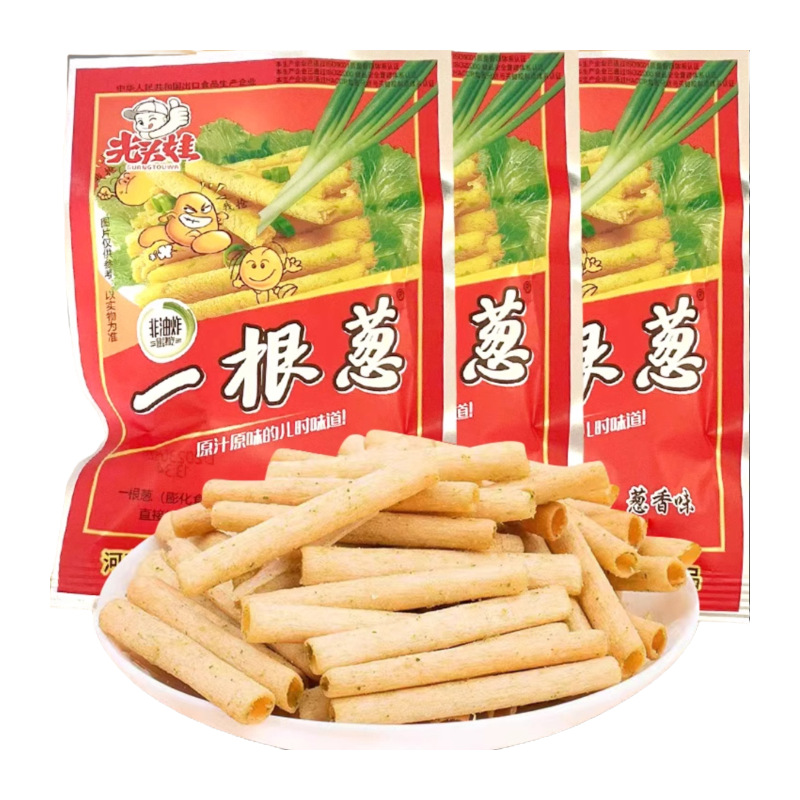 A Bag of Green Onions, Nostalgic and Delicious Office Snacks, Popular Snacks, Casual Puffed Food Snacks