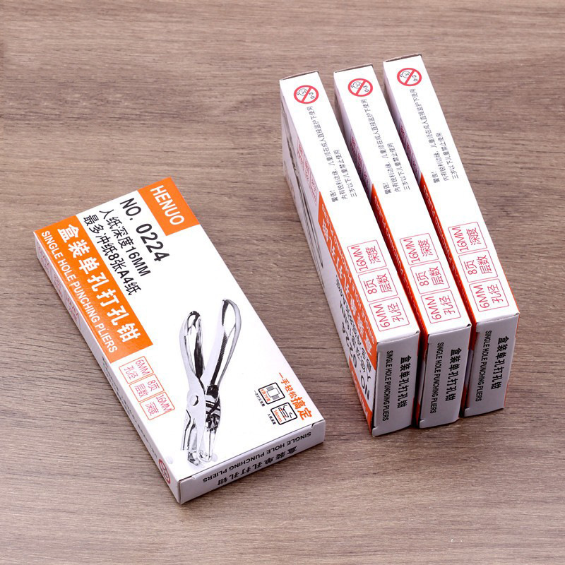 Hand-Held Metal Single-Hole Punching Machine Hand-Made DIY Paper Document Punching Pliers Labor-Saving 6mm Aperture Round Hole Punch