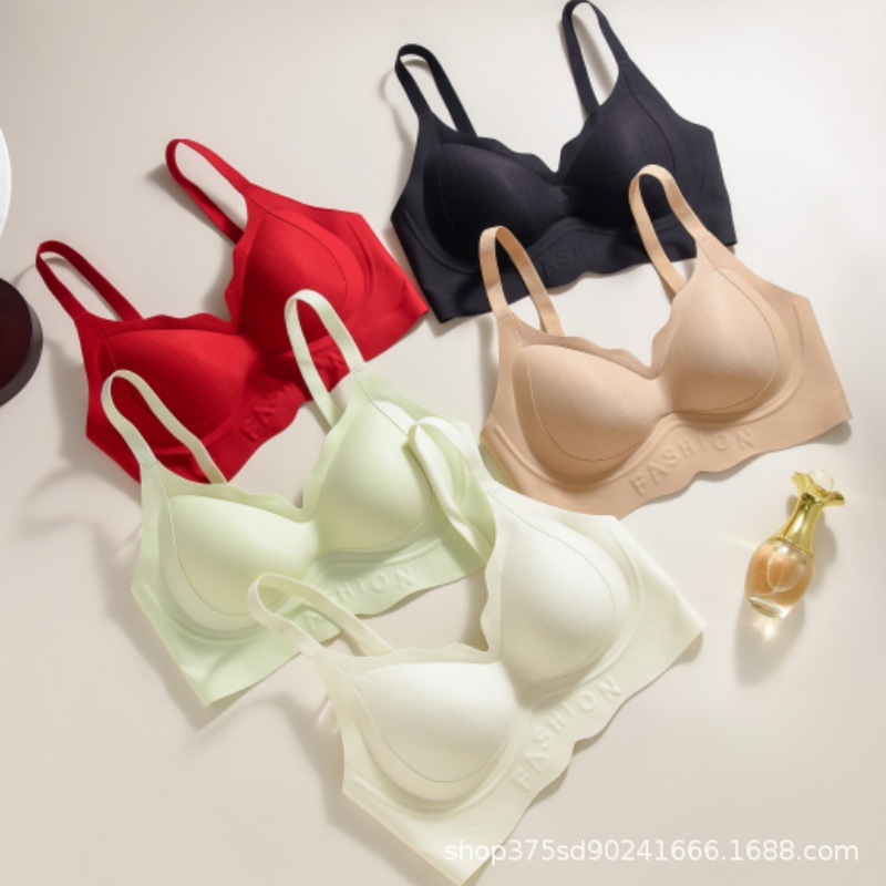 062 Поднимающее и формирующее бесшовное нижнее белье для женщин с маленькой грудью, пуш-ап и увеличение, сложенные чашки, красный бюстгальтер для года рождения