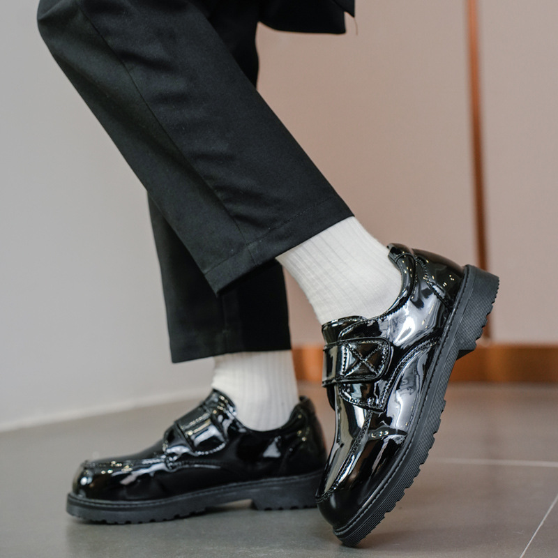 Children's Shoes, Boys' Leather Shoes, Spring & Fall 2025 New Korean Style British Style Black Soft Sole Primary School Students' Campus Performance Shoes