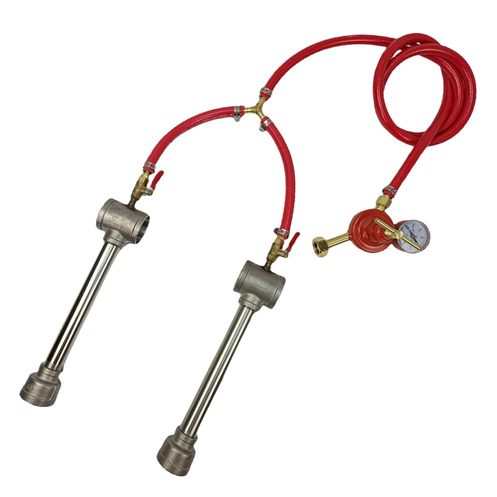 Газовая горелка с двумя горелками пропана и редукционным клапаном для плавления металлов, ювелирного литья, золота и серебра