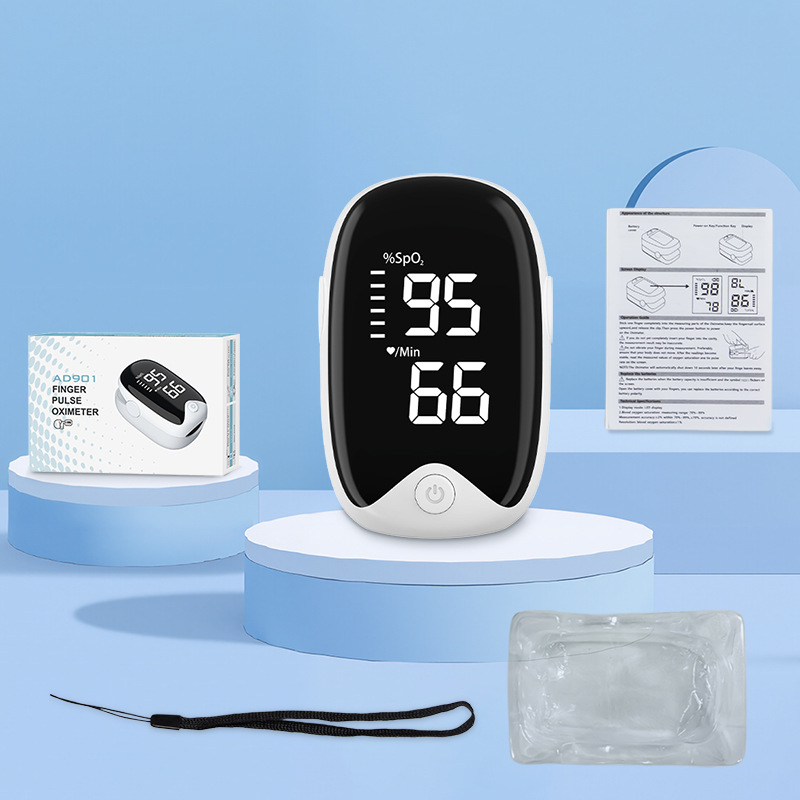 Cross-Border Factory Blood Oxygen Meter, Clip-On Type, Black and White Heart Rate Detector, Home Blood Oxygen Saturation Testing Device