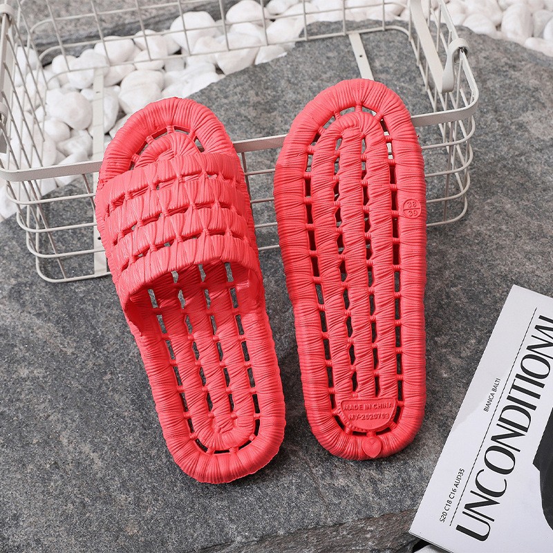 Cross-Border Temu Dropshipping Couple's Water-Draining Slippers Indoor Non-Slip Home Bathroom Slippers Soft-Soled Eva Slippers Wholesale