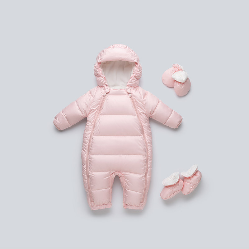 New Baby down Jacket Jumpsuit, Winter Baby Thickeneded Outing Clothes, Infant Warm Huggies, Rompers