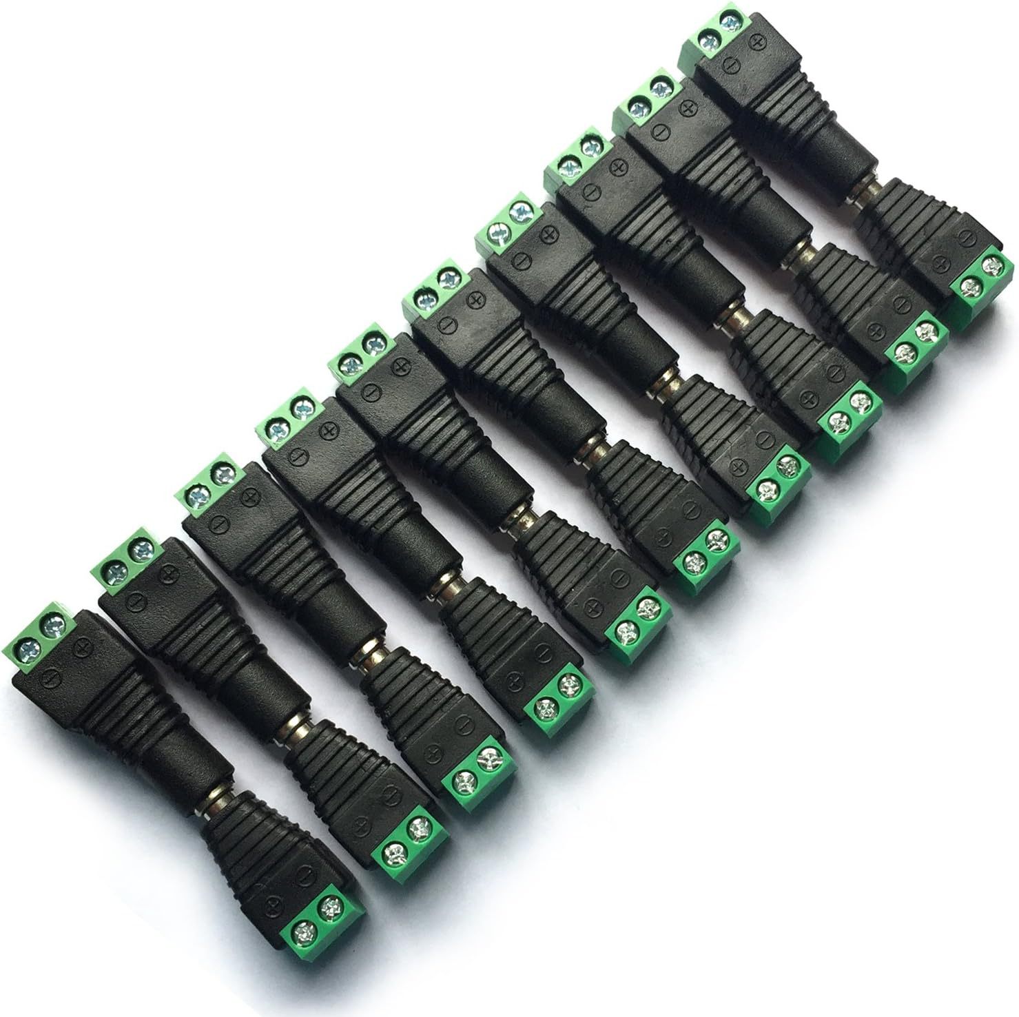 DC разъем для камеры без сварки DC5.5 * 2.1 женский на зеленый клеммный блок