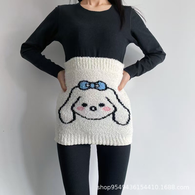 Autumn and Winter Extra-Long Thickened Loose Large-Size Maternity Belly Support Belt for Pregnant Women, Belly Protection for Overweight People, Postpartum Warmth and Cold Protection Belly Wrap