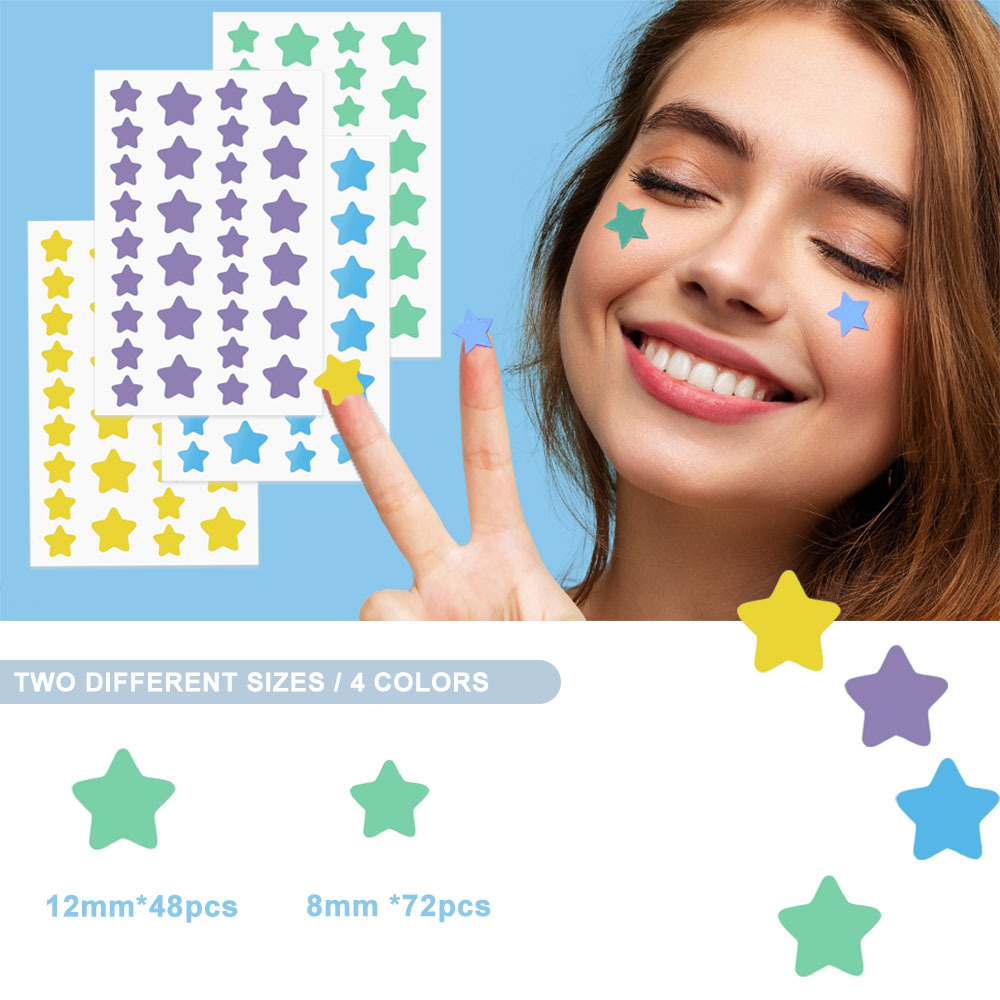 Laser five-pointed star acne patch to remove acne marks fast invisible acne patch to absorb pus and remove acne cover