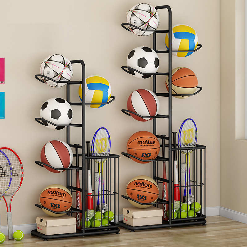 Basketball Storage Rack Household Children's Toys Ball Multi-Layer Floor Storage Basket Table Tennis Badminton Racket Storage Rack