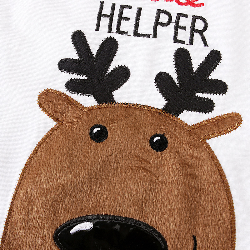 Boys and Girls Export European and American Spring & Fall Santa Claus Christmas Deer Long-Sleeved Home Clothes Kidsren's Suit Ins