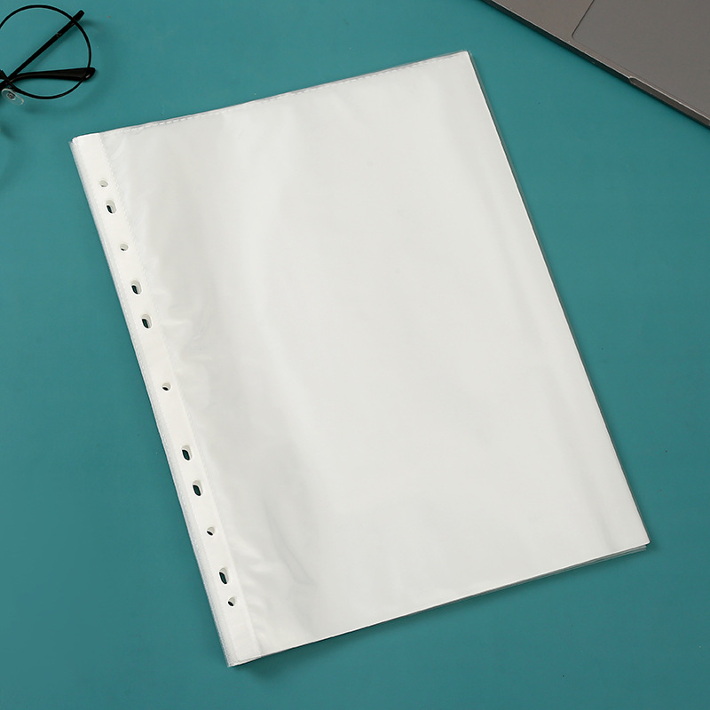 Transparent a4 Loose-leaf Document Bag 11-hole Document Protection Bag Data Storage Insert Office Bag Protective Film Cross-Border