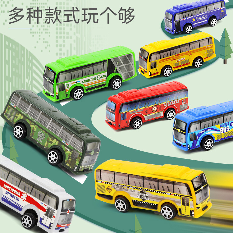 Wholesale Kidsren's Toy Car, Eight-Color Pull-Back Bus, Street Stall Hot Selling, Amusement Park Kindergarten Activity Gift