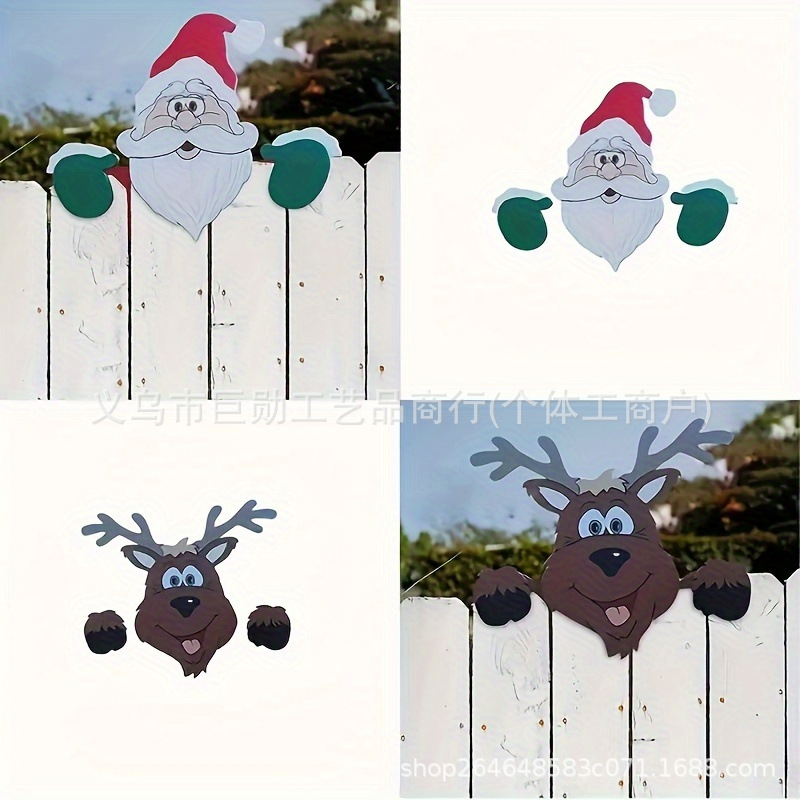 Popular Santa Claus Reindeer Yard Fence Insert Card on Independent Website Grinch Christmas Yard Decoration Insert Card