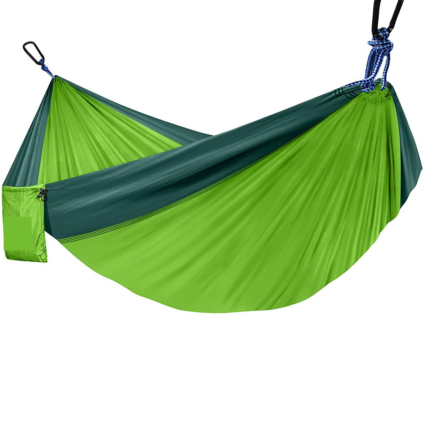Factory Direct Sales Outdoor Single and Double Parachute Cloth Hammock Color Matching Nylon Widened Swing Indoor Leisure