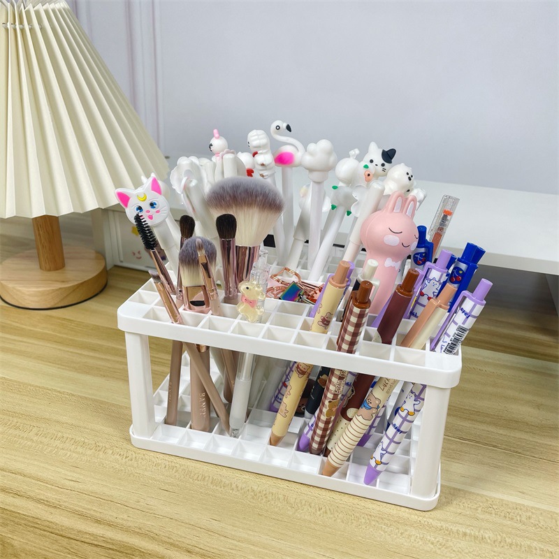 Creative Square pen holder makeup storage rack beauty rack pen holder multi-hole convenient storage makeup brush small rack