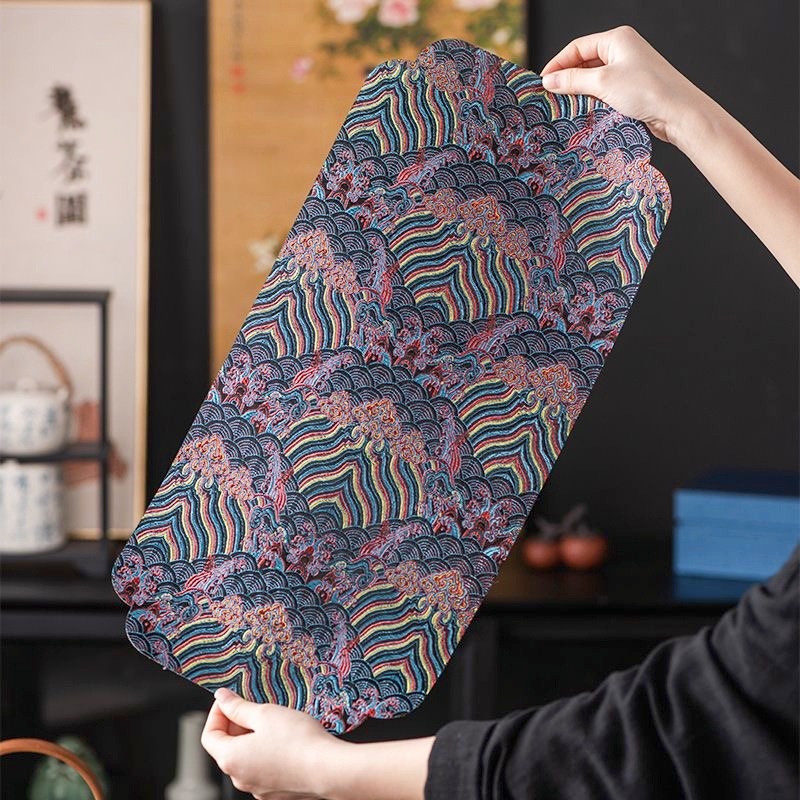 Yunjin Double-Sided Master Quality Zen Fabric Dry Bubble Mat Slightly Absorbent Tea Mat Simple Non-Washable Tea Mat