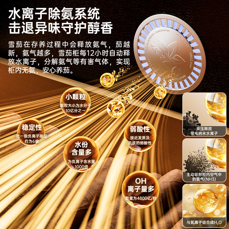 Jialong 168C Cigar Cabinet Cedar Wood Constant Temperature and Humidity Cabinet Compressor Household Variable Frequency Wine Cabinet Refrigerator