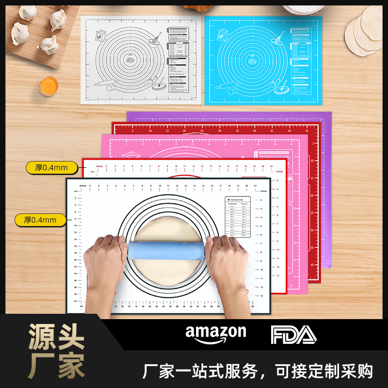 Увеличенный силиконовый мат для замешивания, популярный за границей, экстра-large, утолщенный EVA специальный мат для выпечки с масштабом