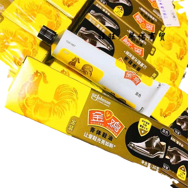 Quality assurance support manufacturers to inspect 30 grams of golden chicken shoe polish paste shoes oil tank gauge 240
