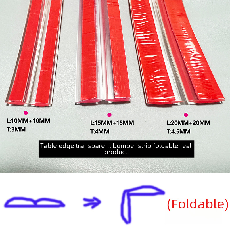 Upgraded Transparent Safety Anti-collision Strip Table Edge Strip Wringing Soft Corner Anti-collision Anti-collision Strip Protection Wall Corner Strip