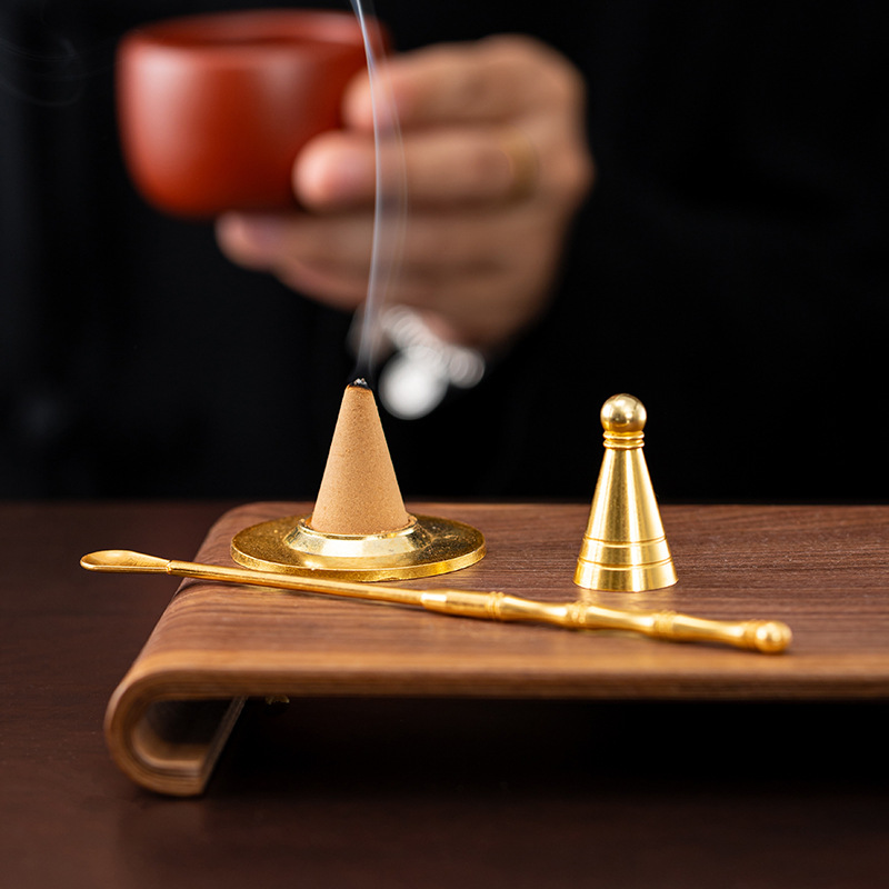 Brass Incense Mold Beginner's Incense Tool Set Incense Spoon Incense Chopsticks Ash Press Incense Mold Incense Cone Incense Tower Incense