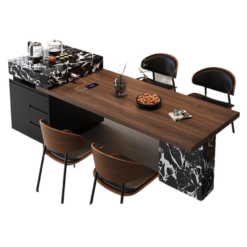 Slate Island Dining Table Integrated Home Small Apartment Island Retractable Multi-Functional Italian Light Luxury High-End Large Apartment