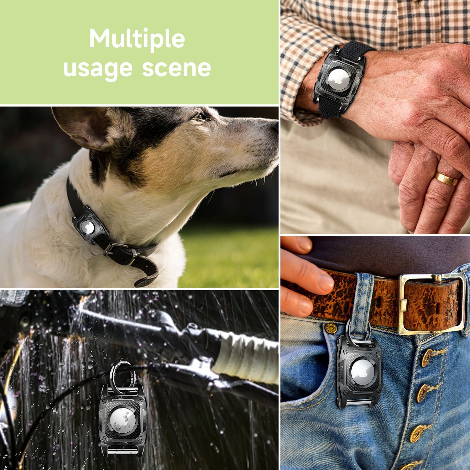 Anti-lost device for airtag pet lanyard hole disassembly and assembly tracking waterproof case dog collar webbing cat dog rope