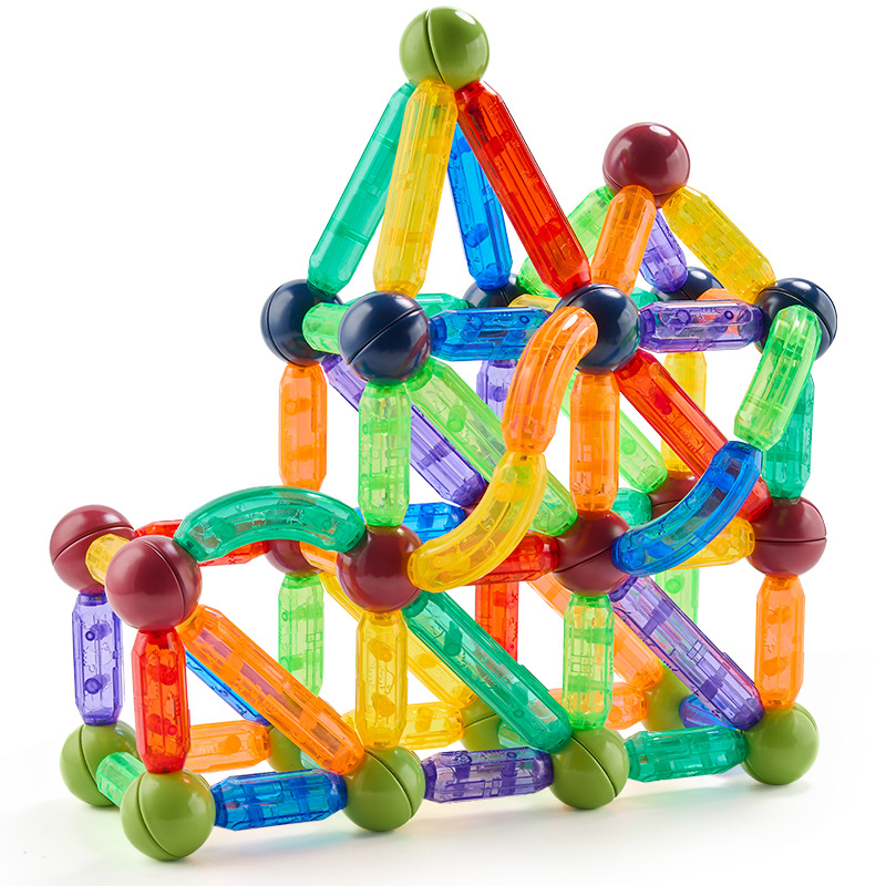 Cross-border Wholesale Novel Children's Enlightenment Transparent Animal Magnetic Assembled Building Blocks Toys Varied Magnetic Stick