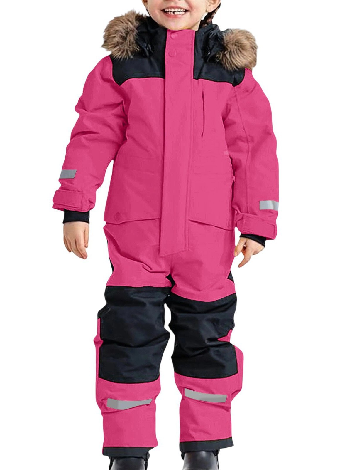 New Winter Outdoor Children's One-Piece Ski Suit, Cold and Windproof, Thickened Warm Luminous Ski Suit for Men and Women