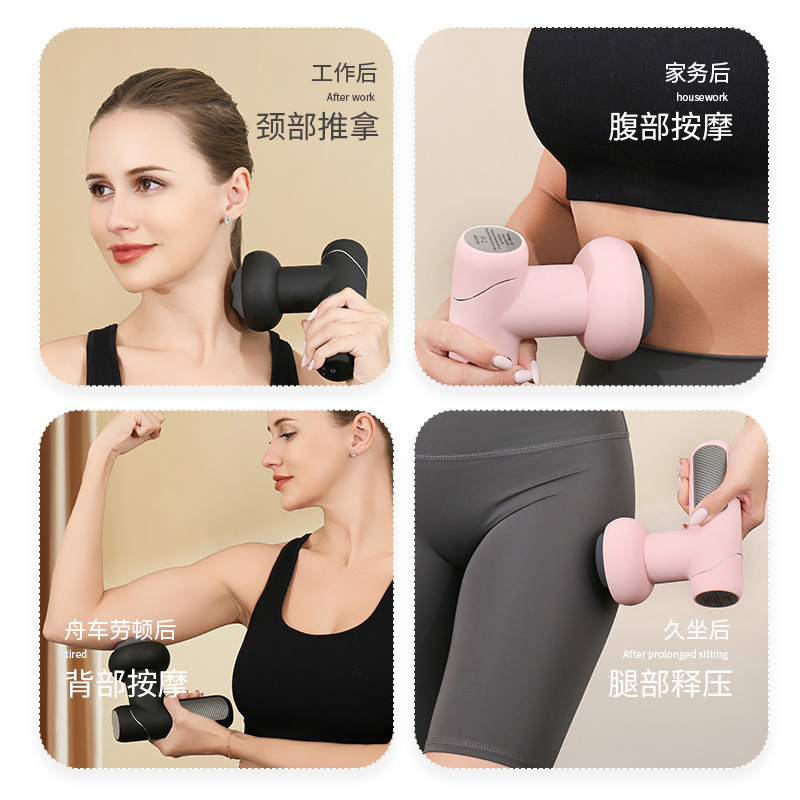Cross-Border Body Fat Pusher Yoga Fitness Muscle Fascia Gun Powerful Sports Relaxation Massage Gun Portable Massager