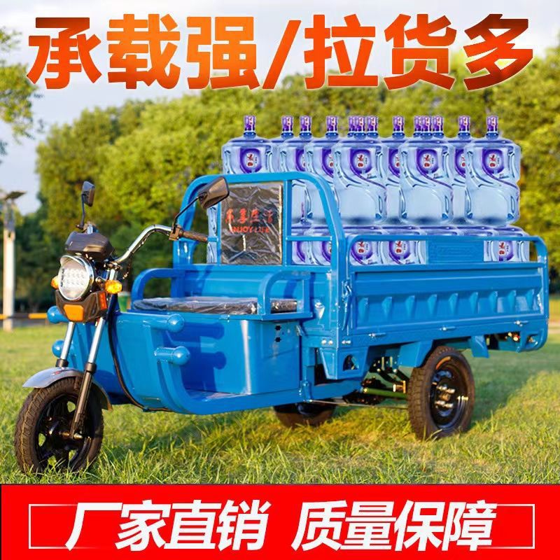 Electric Tricycle Truck for Adults, Cargo King, Battery-Powered, Enhanced for Transporting Children, Dual-Purpose New Model