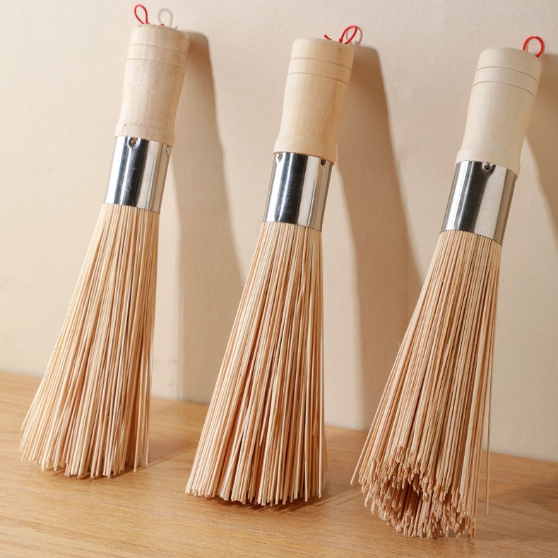 Old-Fashioned Bamboo Pot Brush Brush Pot Washing Broom Wire Thick Wire Household Bamboo Brush Hard Wire Cleaning Brush 2 Yuan Wholesale