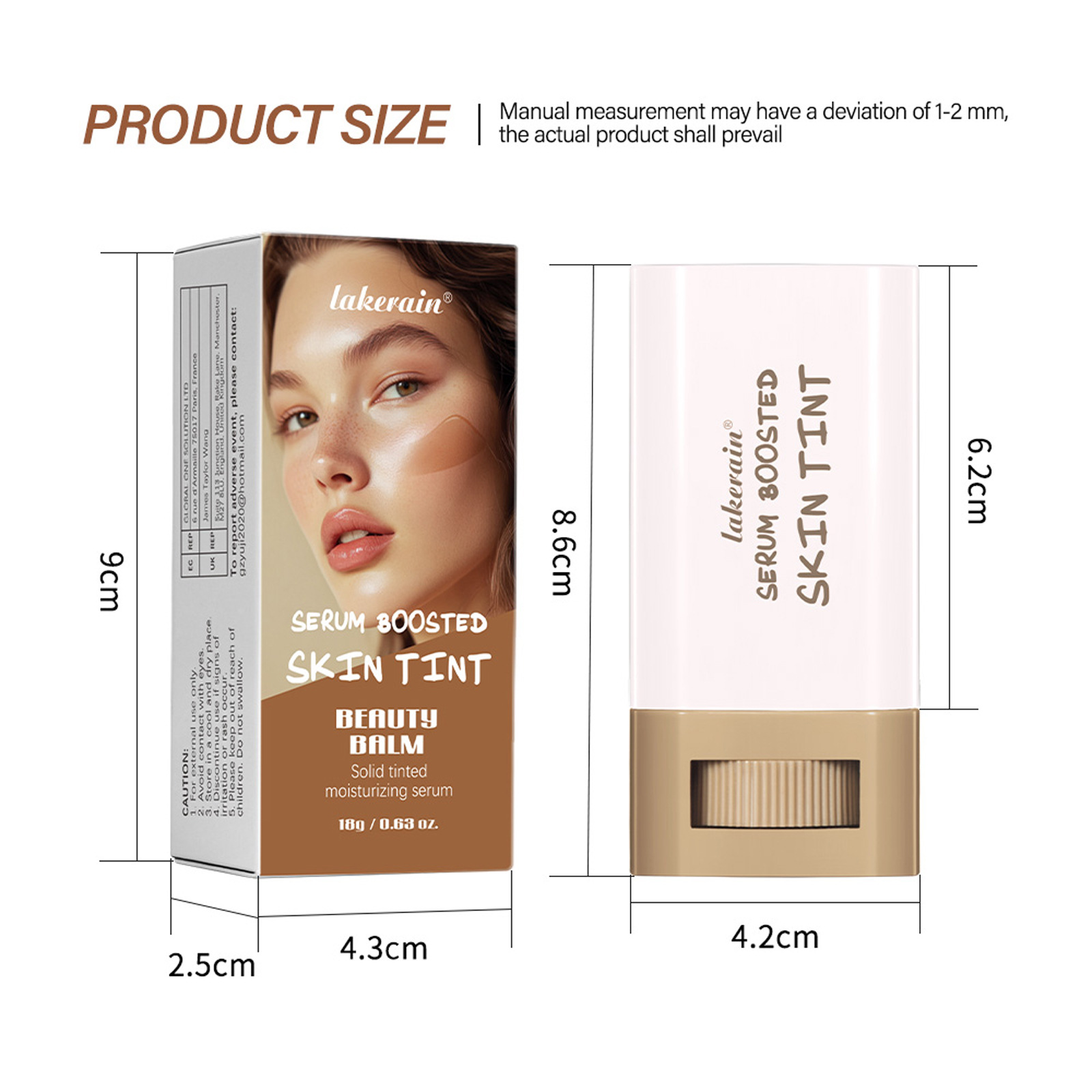 Lakerain Multi-Color Moisturizing Essence Natural Skin Tone Contouring Essence Foundation Stick