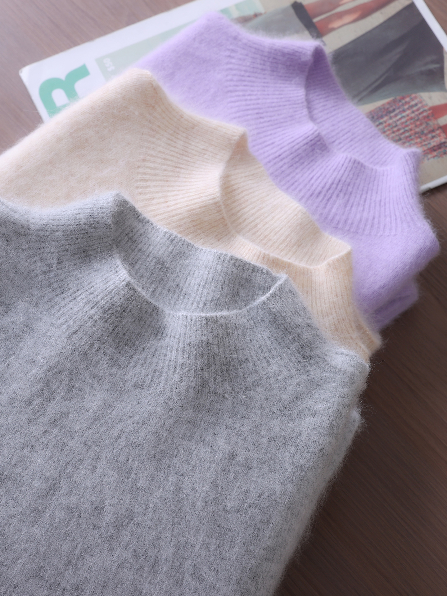 Cross-Border Autumn and Winter New Mink Velvet Women's Pullover Half Turtleneck Warm Knitted Bottoming Shirt Cashmere Sweater Top Wholesale