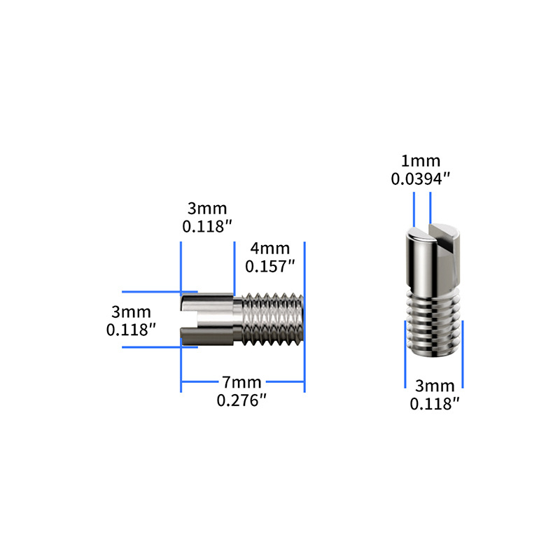Hex Socket Stainless Steel Imperial 1/4 3/8 M3 Quick Release Screw Camera Quick Release Plate Fixing Screw