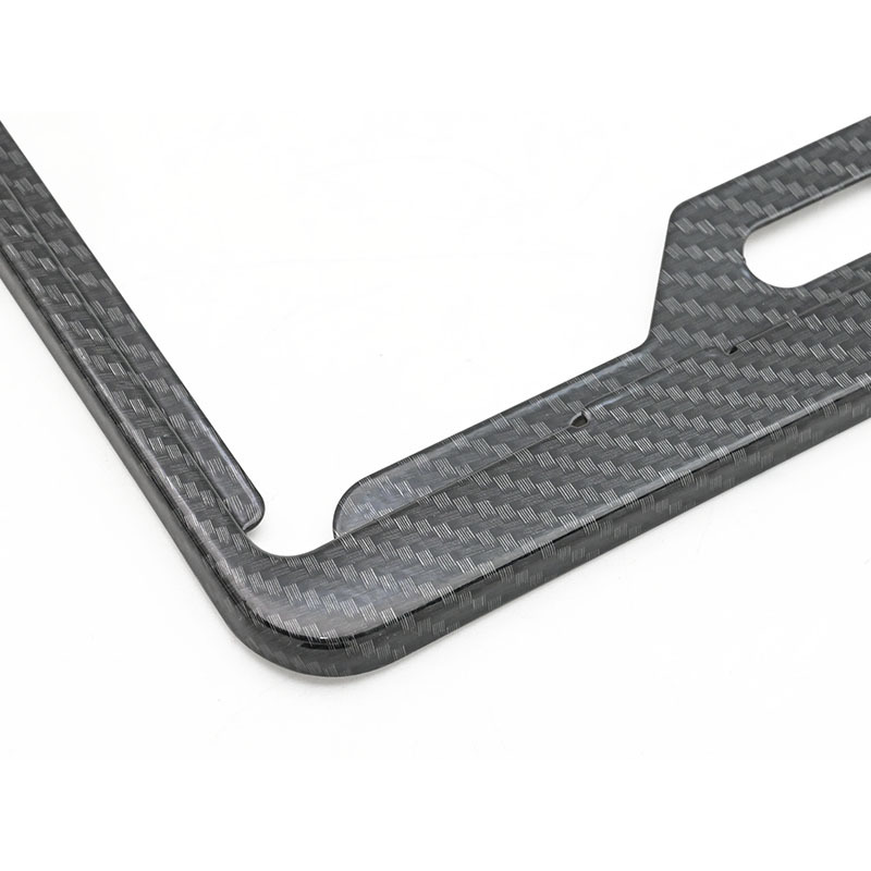 Factory direct supply imitation carbon fiber license plate frame universal aluminum alloy license plate frame LOGO silk screen plastic license plate frame