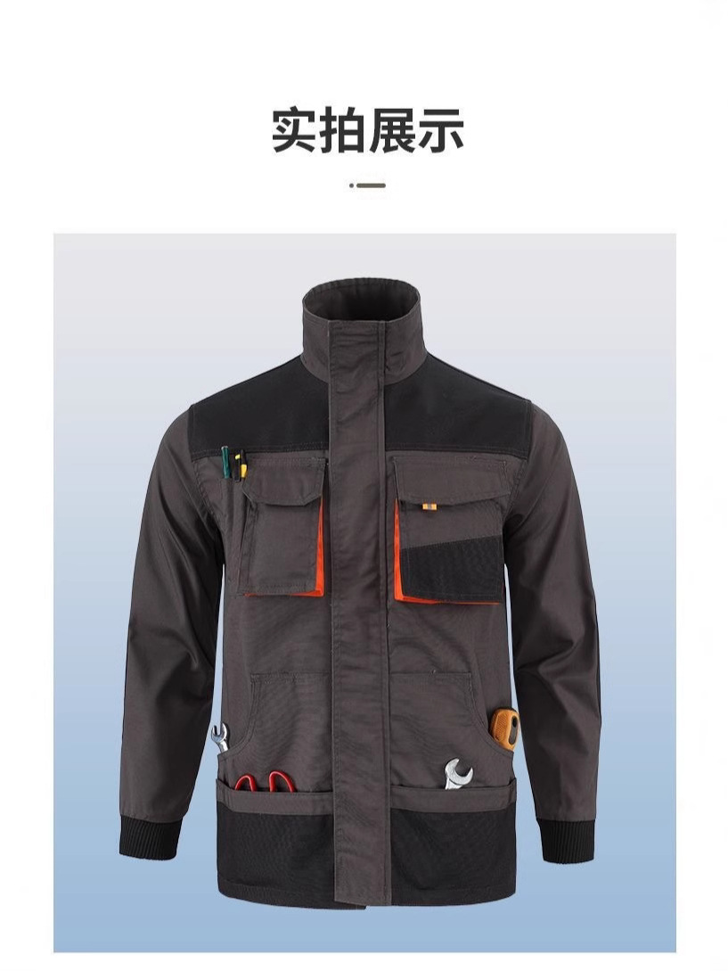 Cross-Border Three-Dimensional Large-Pocket Workwear Labor Protection Suit with Printed European and American Style Multi-Pocket Durable Workwear