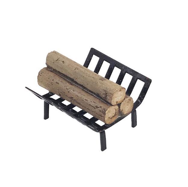 1:12 mini doll house dollhouse simulation model black metal firewood rack garden outdoor scene ornaments