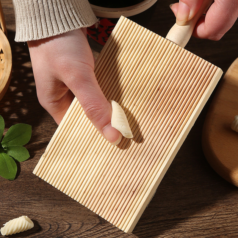 New Wood Rubbing Panel Italian Gnocchi Tools Pasta Board Baking Stripe Shape Mould Spiral Hemp Board