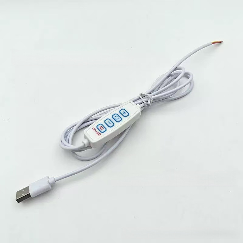 Dimming and Color-Adjusting Switch Cable USB Lighting Painting 5V Three-Color Fill Light Switch Four-Key Led Live Broadcast Light Control Cable