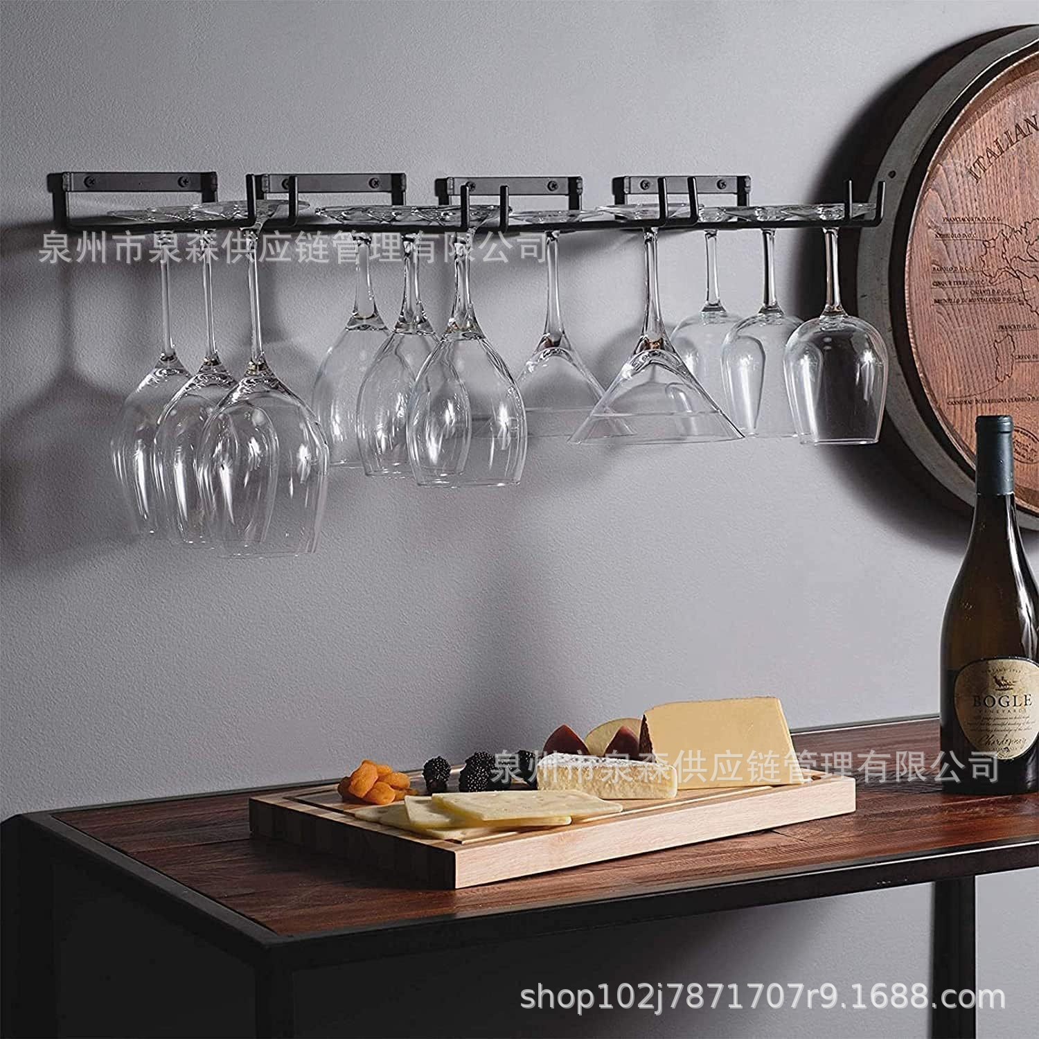 Household Red Wine Glass Hanging Rack Simple Upside-Down Hanging Goblet Single Row Wine Glass Rack 30cm Wine Glass Rack