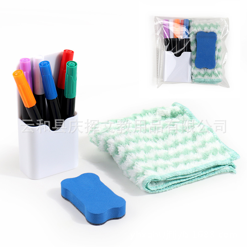 Water Chalk Acrylic Children Graffiti Blackboard Pen Dust-free Liquid Chalk LED Light Board Pen Fluorescent Color Pen