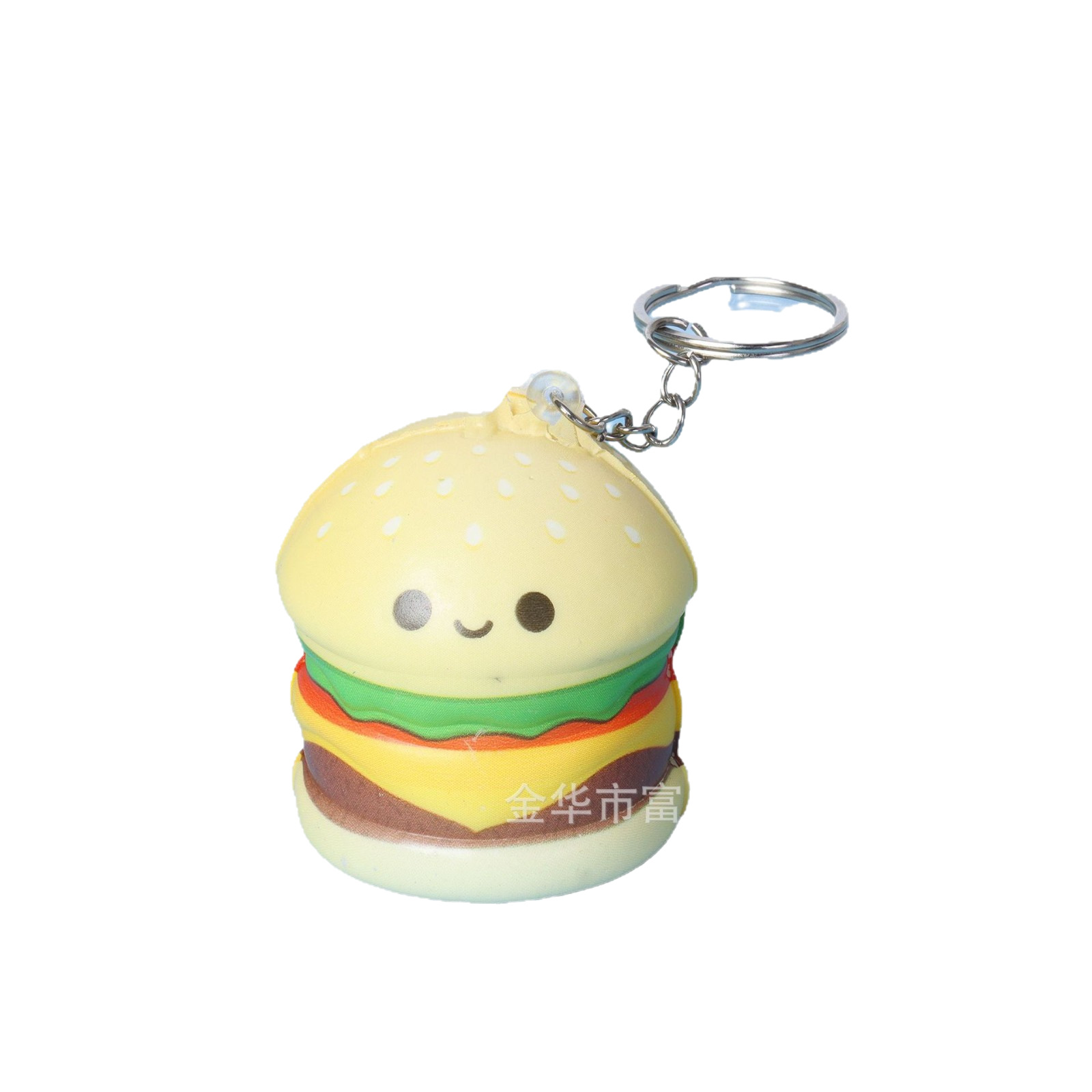 Pu slow rebound simulation food keychain hamburger pizza fries pinch music children's decompression vent toys wholesale