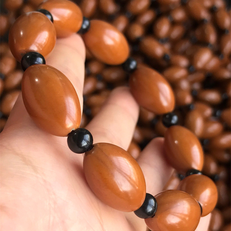 Olive Seed Bead Bracelet Short Round Red Oil Olive Handmade Carved Women's Olive Seed Light Bead Bracelet Factory Price