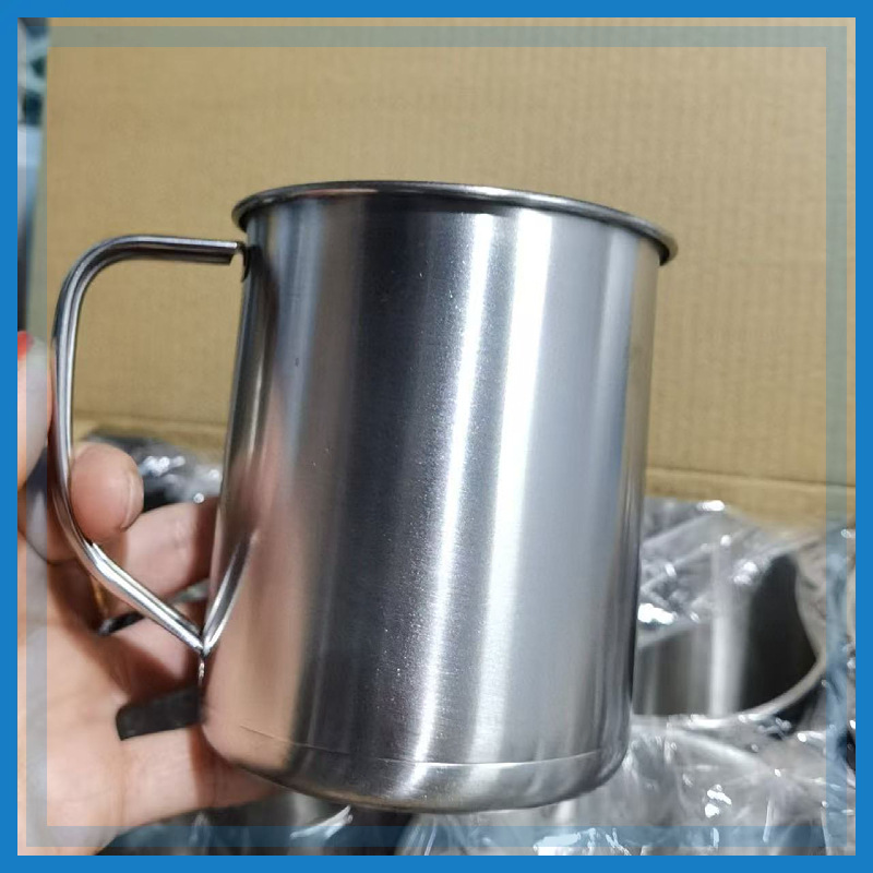 Stainless steel mouth cup interior wash cup outdoor school training gargle tooth cylinder anti-fall 500ML interior unified