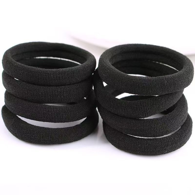 Cross-Border E-Commerce Hot-Selling Plain Ring High-Elastic Headband Seamless Hair Band Women's Black Thick Hair Rope Does Not Hurt the Hair Holster