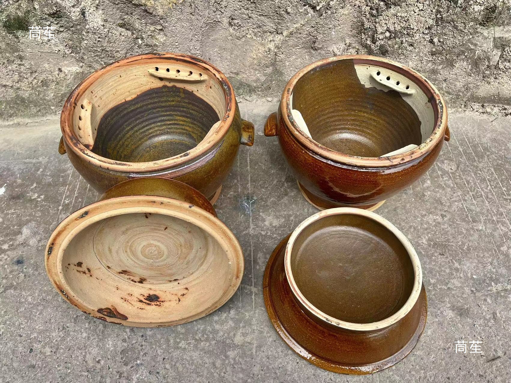 Stoneware Wood-Fired Steaming Chicken Pot Health Soup Pot Water-Separating Steaming Stew Pot Sweat Steaming Bowl Steaming Pot