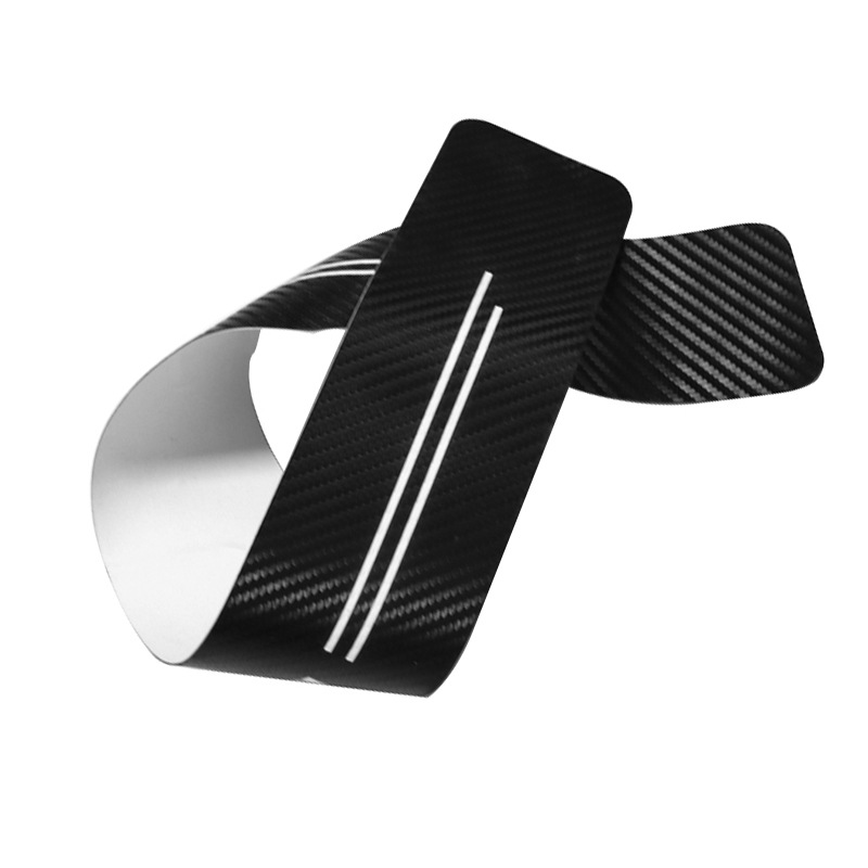 Car door sill protective pedal door welcome pedal carbon fiber pattern anti-scratch collision sticker trunk protective strip
