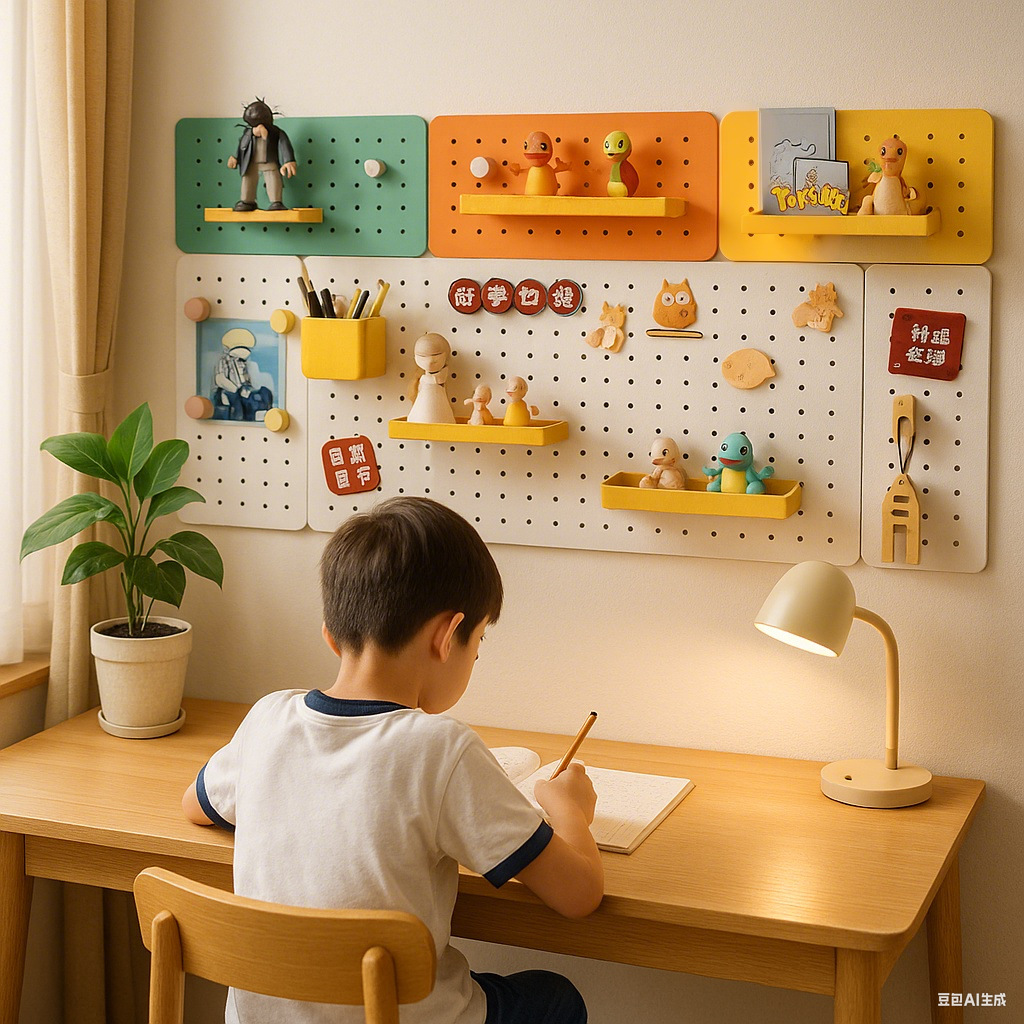 Factory Direct Sales Desktop Vertical Hole Board DIY Accessories Wall Storage Rack Punch-Free Office Desk Storage Rack